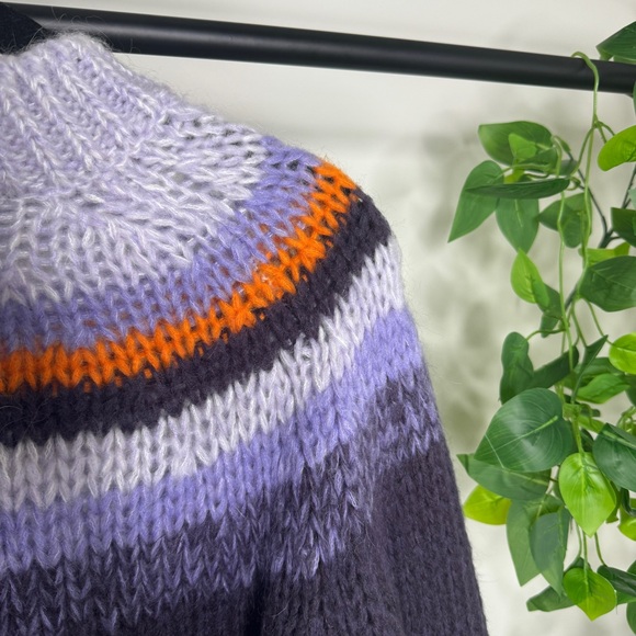 Maje Meilleur Mohair Blend Striped Intarsia-Knit Sweater size 1 (S, Small) - Picture 9 of 13